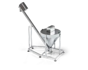 الناقل الحلزوني مع خزان التغذية | خط انتاج البوب كورن  C150 | 